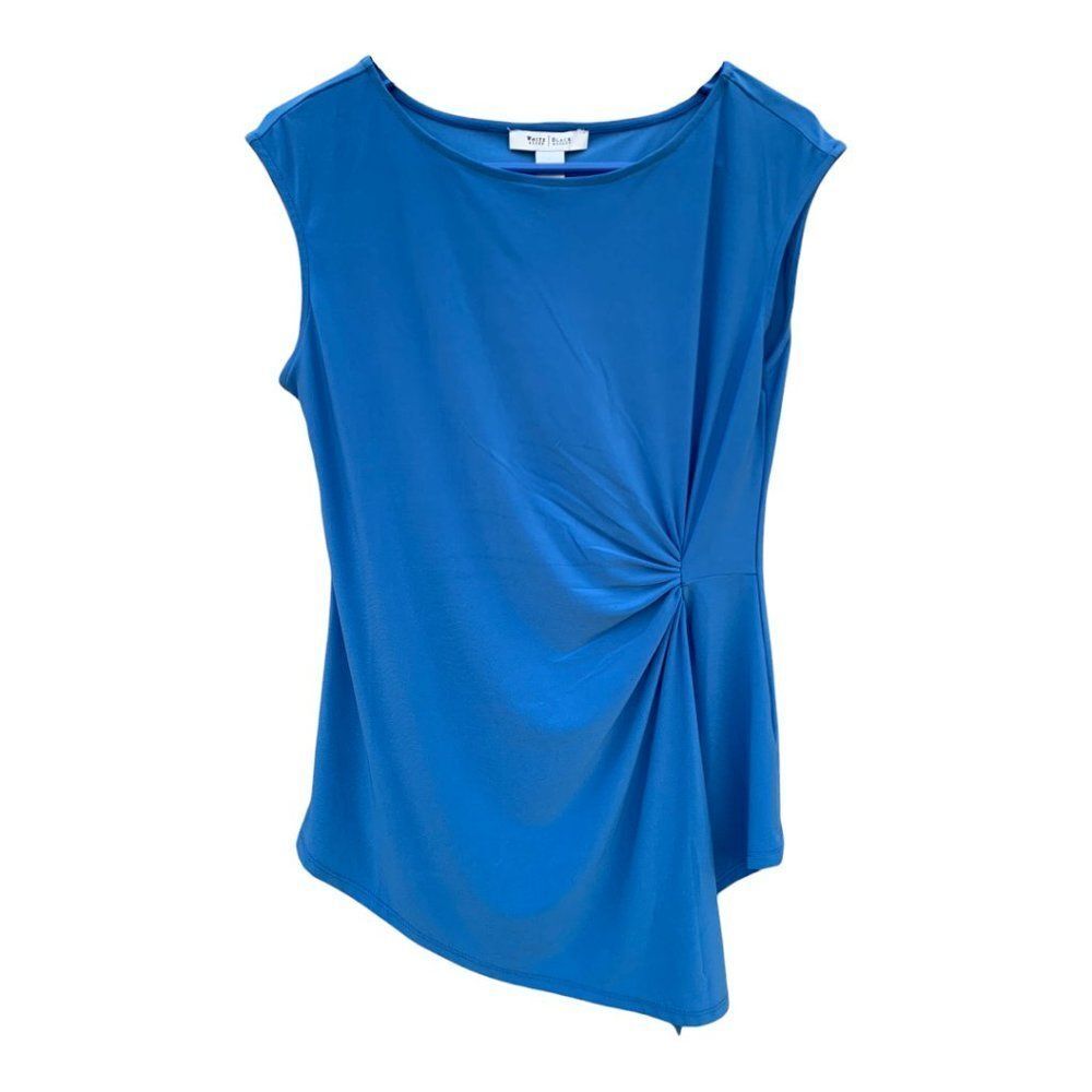 NEW white house black market ladies sleeveless cornflower fancy top size SMALL